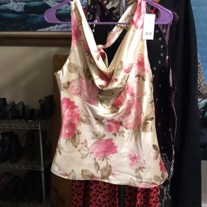 Banana Republic 100% silk floral blouse